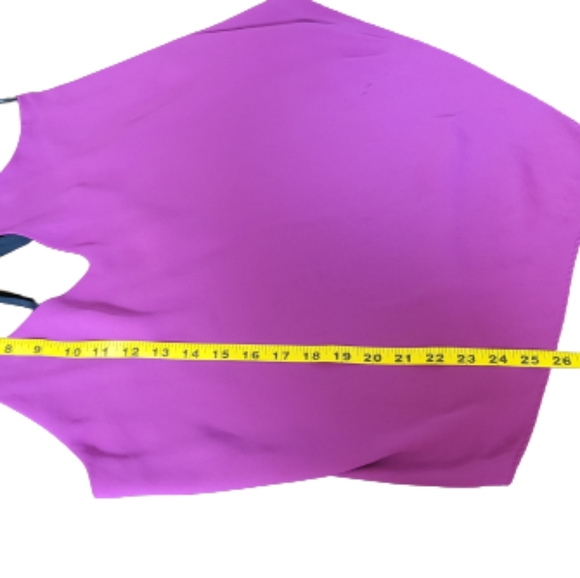 VENUS Top  Cross Back Straps Flowy Magenta and Black  Polyester  Women's Size 10 - Picture 6 of 8